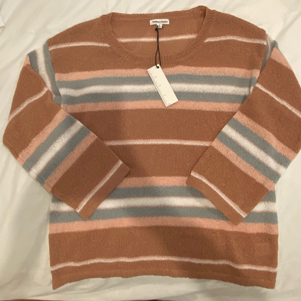 NWT NEWBURY KUSTOM Brown Tan & Peach Women’s sweater size small